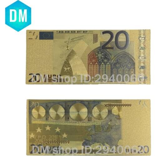24k Gold Foil Plated 200 Euro Bank Notes in Colors, Gold Banknotes Paper Money Wedding Return Gift