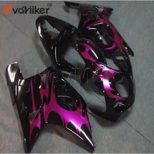 Full fairing kits for GSX R600750 2001 2002 2003 K1 01 02 03 pink flames ABS plastic motorcycle bodywork kit H3