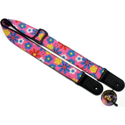 Pink Petals Pattern Ukulele Strap Small Acoustic Guitar Folk Guitar Strap