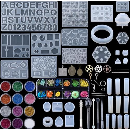 Mixed Style Jewelry Epoxy Resin Molds Set Silicone Mold UV Casting Tools Clay Resin Jewelry Casting Molds For Jewelry Making DIY