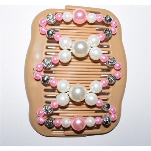 Standard comb pink and white pearl beads 20pcs/lot magic comb