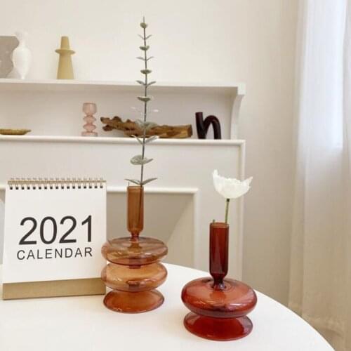 Glass Candle Holders Home Decor Wedding Decoration Crystal Vase Home Decoration Accessories Candlestick Holder