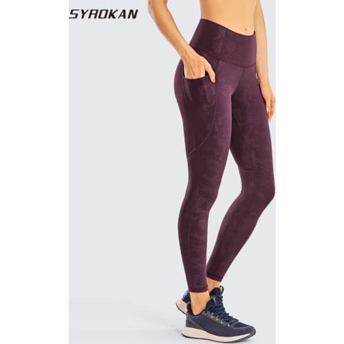 SYROKAN Womens Naked Feeling High Waisted Workout Pants 7/8 Yoga Leggings - 25 Inches