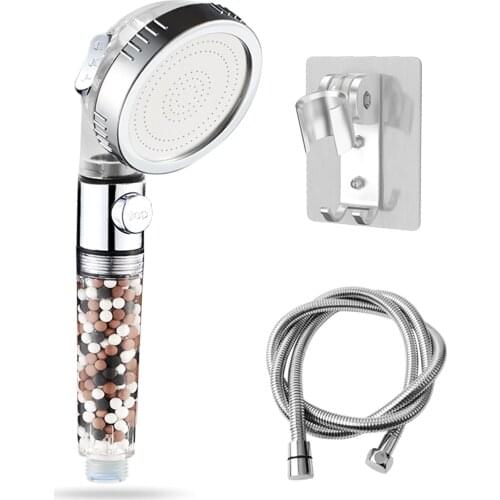 Bath Shower Adjustable Jetting Shower Head High Pressure Saving Water Bathroom Anion Filter Shower SPA Nozzle