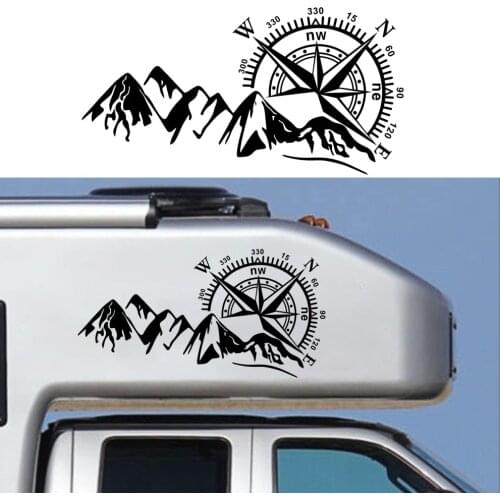 1PCS Adventure Sports Vinyl Side Door Car Sticker Compass Compass Vinyl Mountain Bike Modeling Car Engine Cover Accessories