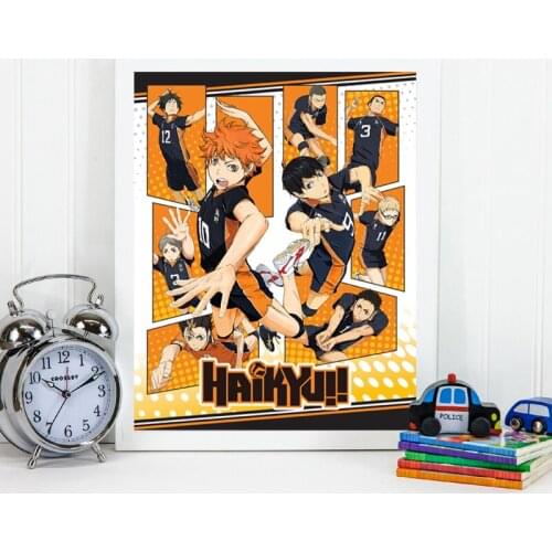 Vintage Haikyu Manga Cartoons Poster Kiyoko Shimizu Canvas Print Team Karasuno Wall Art Picture Painting Teen Bedroom Home Decor