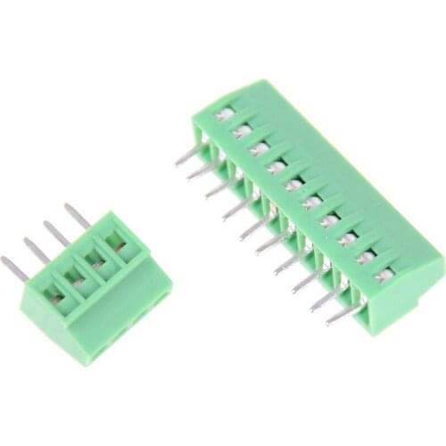 Green 1X 2.54mm Pitch PCB Spring Terminal Blocks Connector KF128 8P-16P KF128 Straight Pin Copper PCB Screw Terminals
