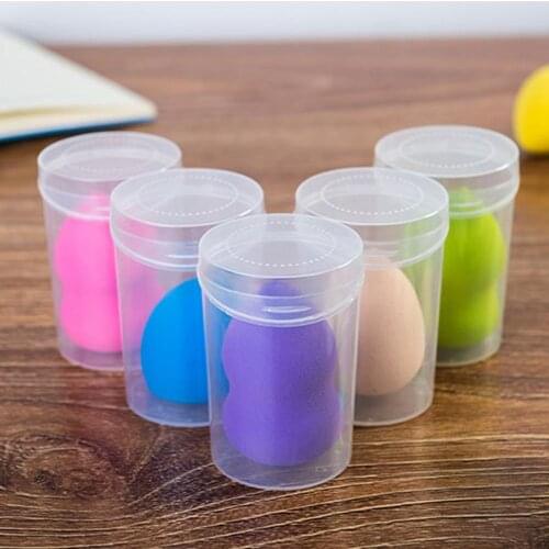 1Pc Multipurpose Round Plastic Flip Lid Box Case Gourd Shape Powder Puff Sponge Storage Empty Container