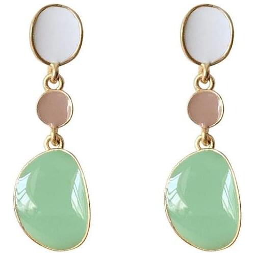 10 pair / lot wholesale fashion jewelry irregular metal enamel earrings for women