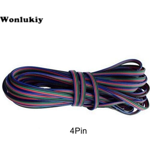 Wonlukiy 2pin 3pin 4Pin 5pin Channels LED RGB Cable 5m 10M 15M 20M 30M For 5050 3528 Strip Light Extension Wire Cord Connector