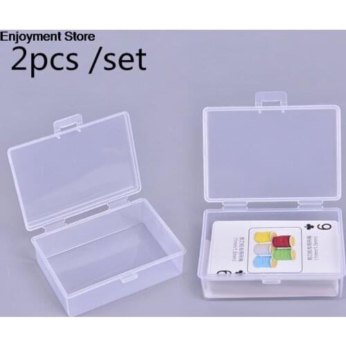 2pcs Transparent Plastic Boxes Playing Cards Container Plastic Storage Case Packing Poker Game Card Box For Pokers Set