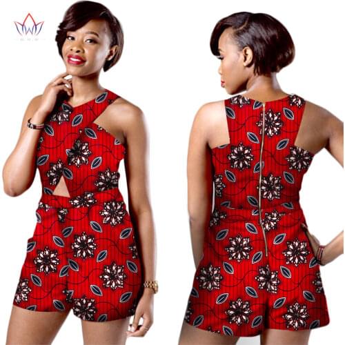 2020 Summer Women African Clothing 6XL African Jumpsuit For Women Sleeveless African Fashions For Women Dashikis Print WY2979