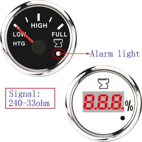240-33ohm Sewage Level Gauge with Alarm Light Digital HTG 52MM Waste Level Gauge for Sewage Level Sensor 150MM 200MM 250MM 300MM