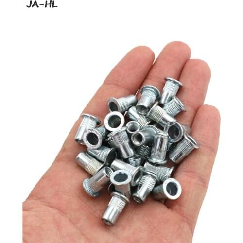 30pcs M5 Thread 304 Stainless Steel Rivet Nut Insert Nutsert Knurled Nuts Cap Rivnut Threaded Flat Head Rivet Insert Nutsert