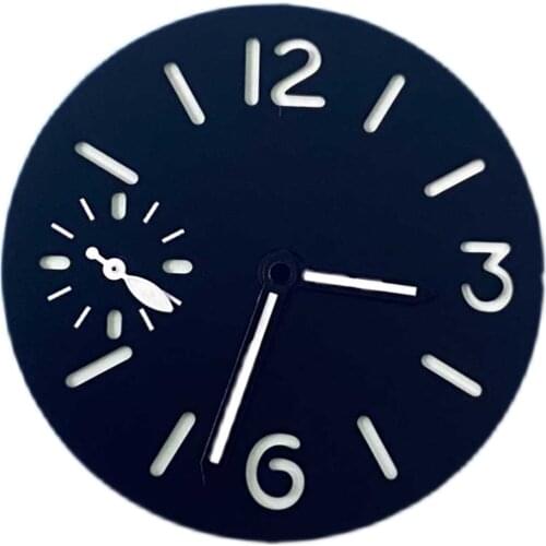 34.5mm Green Luminous Watch Dial With Watch Pointers Hands for ETA6497/ ST3600 Movement Spare Parts