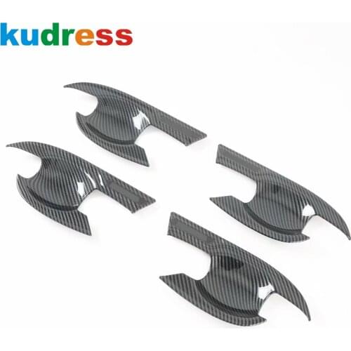 For Nissan Navara NP300 ST 2014 2015 2016 2017 2018 2019 Carbon Fiber Side Door Handle Bowl Cup Cover Trim Car Accessories 4pcs