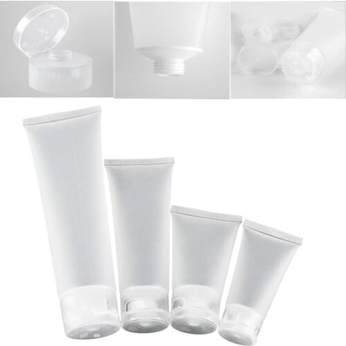 5pcs Travel Empty Clear Tube Cosmetic Cream Lotion Shampoo Bath Lotion Containers Refillable Bottles 20ml/ 30ml/ 50ml/ 100ml