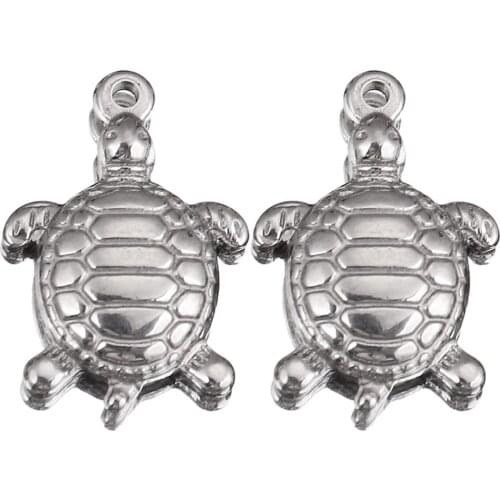 5pcs/lot Stainless Steel Antique Cute Sea Turtle Charms Dangles Pendants Jewelry Findings for Charm Bracele DIY Choker Necklacet
