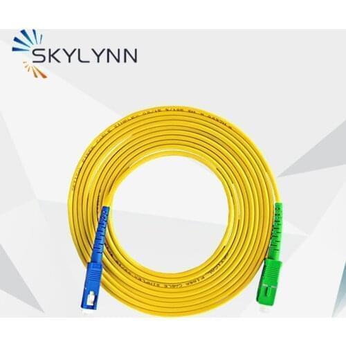 50PCS 1 Meter Length SC/APC-SC/UPC SM G652D/G657A1/G657A2 SX 3.0MM Yellow LSZH Angle Polished Fiber Optic Patch Cord