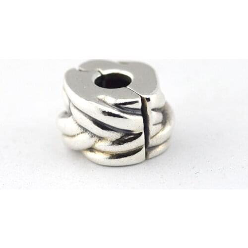 925 Sterling Silver Weave Shape Clip Bead DIY Fashion Jewelry Fit Silver Charm Bracelets For Women & Men Jewelry