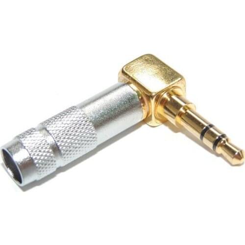 2pcsx 3.5mm right angle 90 Degree Stereo Male Plug Golden Plated Solder Jack Connector