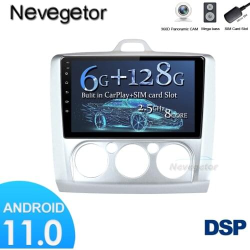 6G + 128G Android 11 Car DVD Player For Ford Focus Exi AT 2004-2011 Car Radio GPS Navigation WIFI RDS IPS Multimedia Player 2din
