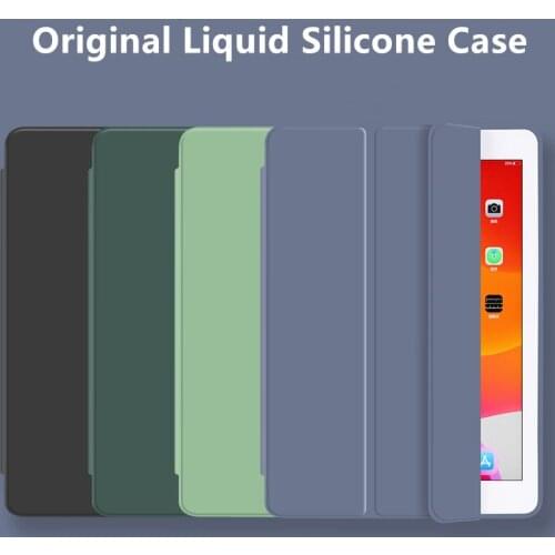 Cover for iPad Air 4 3 2 1 Original Liquid Silicone Case for iPad Pro 11 10.9 10.2 10.5 9.7 2020 2019 2018 Mini 2345 8th 7th Gen