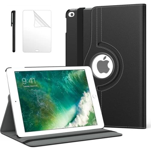 360 Degree Rotating case For iPad 2018 2017 9.7 Case Auto Sleep Wake Stand Case For iPad 7th 8th Air1 Air 2 Tablet Case +PenFilm