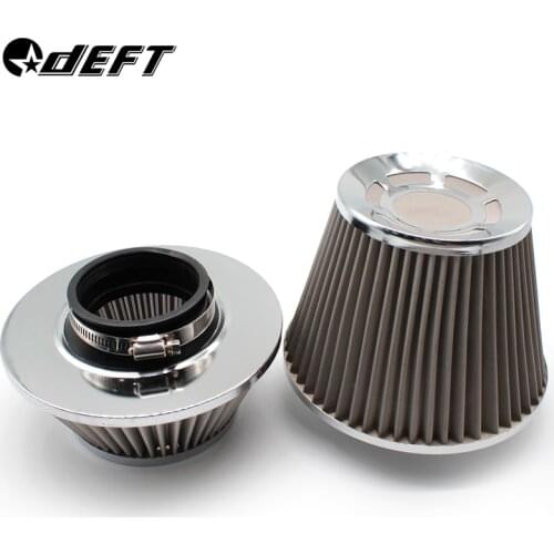 DEFT Universal 3" Car Air Filter Clean Intake High Flow Round Cone Car Air Intake Filter Induction Kit High Power Sports Mesh