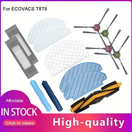 Ecovacs T9 Parts of Filter Side&Main Brush Mop Cloth for Ecovacs Deebot Ozmo T8 T9 Vacuum Cleaner Replacement Home Accessories