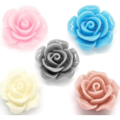 DoreenBeads Mixed Resin Flower Embellishments Jewelry Making Findings 14x6mm, sold per packet of 100 (B17954), yiwu