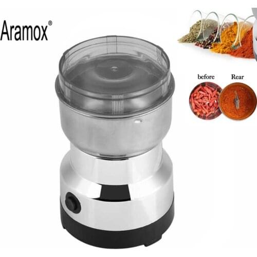 220V Stainless Steel Electric Grinding Coffee Bean Milling Machine for Home Office Food Chopper Processor Kitchen Tools