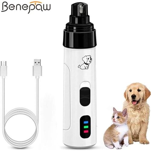 Benepaw Electric 2-Speed Pet Nail Grinder Low Noise USB Rechargeable Painless Dog Nail Trimmer Paw Grooming Long Battery Life