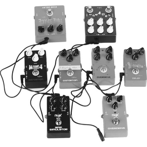 Flanger 9V DC 1 to 3/4/5/6/8 Way Bend Angle Plug Daisy Chain Adaptor Cable Power Cord for Electric Guitar Effects Pedals