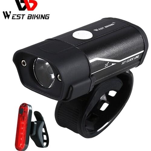 WEST BIKING 350 Lumens Bicycle Front Light Waterproof Cycling Light USB Rechargeable Side Warning Flashlight 5 Modes Bike Lamp