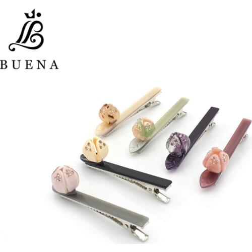 Hot Duckbill Clip For Girls Alligator Clips For The Flower Bud Lovely Gift Hair Jewelry Acetate Hair Clips