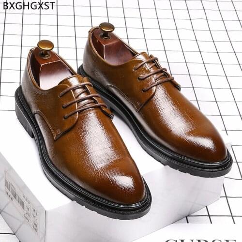 Oxford Dress Shoes for M E N Brown Leather Shoes Men Formal Black Wedding Shoes for Men 2021 Chaussure Homme Zapatos De Hombre