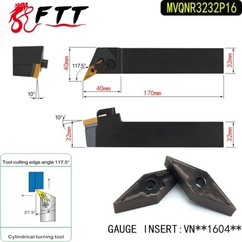 MVQNR3232P16 117.5 Degrees External Turning Tool Holder For VNMG160404 VNMG160408 Used on CNC Lathe Machine