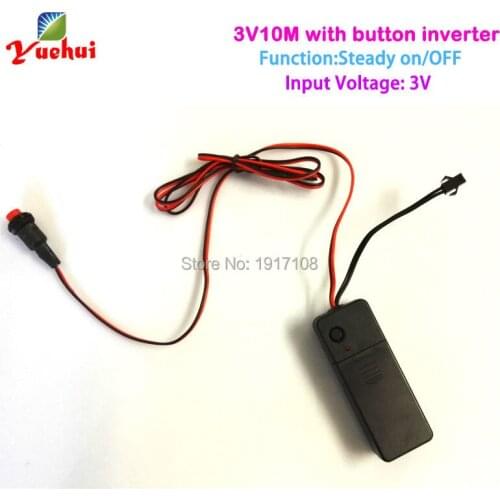 NEW 3V Steady on EL inverter and EL Drive For 1 to 10meter EL wire or EL strip With an external button For Party Decoration