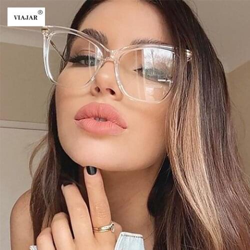 2021 Cat Eye Glasses Clear Frame Women Fashion Transparent Myopia Optical Glasses Frame Cat Eyeglasses Frames female Spectacle