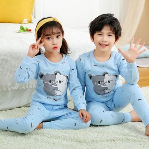 Baby Girl Clothes Autumn Long Sleeve Pyjamas Kids Sleepwear 2PCS Winter Cotton Set Childrens Pajamas For Boys 4 6 8 10 12Years