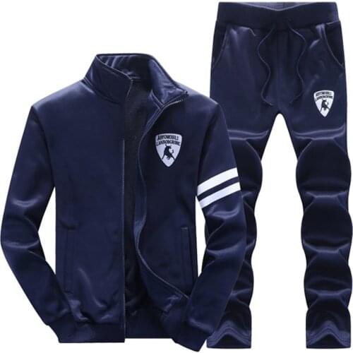 Solid Mens Tracksuit Jacket pants Autumn Spring Sports Suit Sweatshirt Sweatpants Clothing 2 Pieces Regular Losse Fit Dress