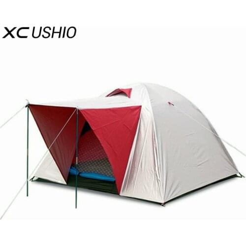 Windproof Camping Tent 3-4 Person High Attitude Tent 200x200x130cm Detachable Separated Double Layer Outdoor Tent for Camping