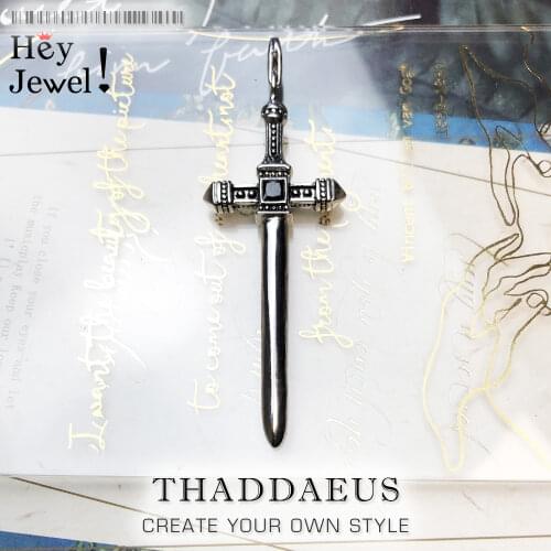 Pendant Sword,2017 Brand New Fashion Jewelry Europe Style Bijoux 925 Sterling Silver Vintage Gift For Woman & Rebel Men