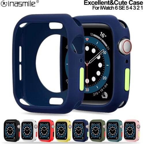 Soft TPU Silicone case Cover for iWatch Series 3 2 1 38mm 42mm Watch protector Bumper for Apple Watch Series 4 5 6 SE 40mm 44mm
