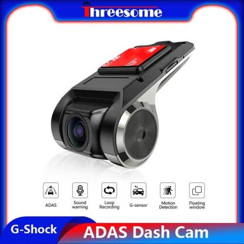 ADAS Dash Cam Full HD 1080P Car DVR USB For Car DVD Android Player Navigation Head Unit/Auto Audio Voice Alarm LDWS G-Shock