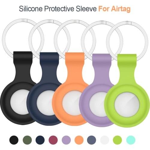For Apple Airtags Protective Sleeve Liquid Silicone Case For Airtags Locator Tracker Anti-lost Device Keychain Protector