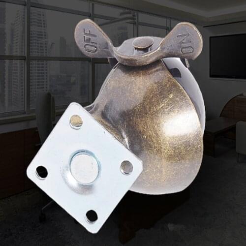 4pcs 50mm 2-inch Wheel 360 Degree Swivel Plate Hooded Ball Shaped Brake Caster Universal Vintage Furniture Wheel Castor