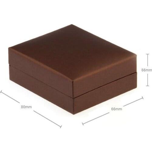 50pcs/lot Luxury Brown Rectangle Cufflinks Box Cuff Links Boxes Storage Carrying Case Jewelry Packing Wholesale