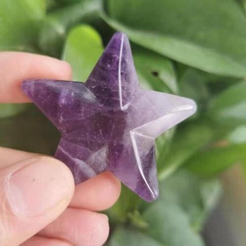 55mm Natural quartz crystal carved star Meditation Healing Chakra For Decor Gifts